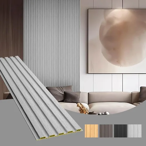 Miniatura 11 de OUZUGIE WPC Paneles de Pared de Lata Acústica, Paquete de 8 Paneles de Pared 3D de 96 x 6 Pulgadas para Decoración de Paredes Interiores, Sala