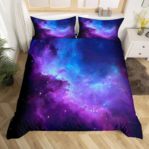 Miniatura 16 de Juego de ropa de cama con diseño de dibujos animados para niñas, niños, mascotas, gatos, funda de edredón con luz de neón, funda de edredón colorida