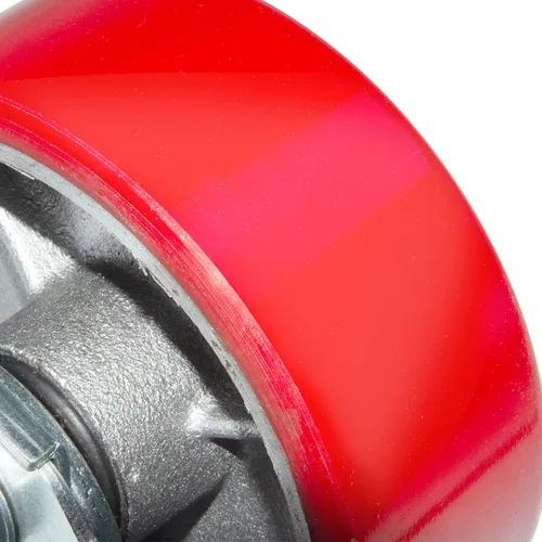 Miniatura 9 de Nisorpa Juego de 4 ruedas giratorias de acero de 6 pulgadas, ruedas giratorias de poliuretano rojo con cerradura para remolque industrial, muebles