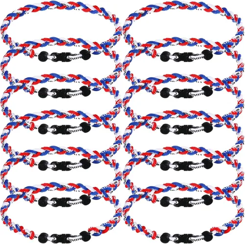 Miniatura 20 de Zeyune Collar de béisbol de 18 pulgadas para niños, tres cuerdas trenzadas, tornado, titanio, collar de cuerda de béisbol para hombre