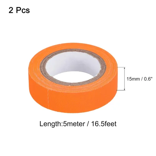 Miniatura 2 de uxcell 2 rollos de cinta de tela Gaffers de neón, 0.6 pulgadas x 16.5 pies, cinta adhesiva fluorescente de luz negra para decoración del hogar