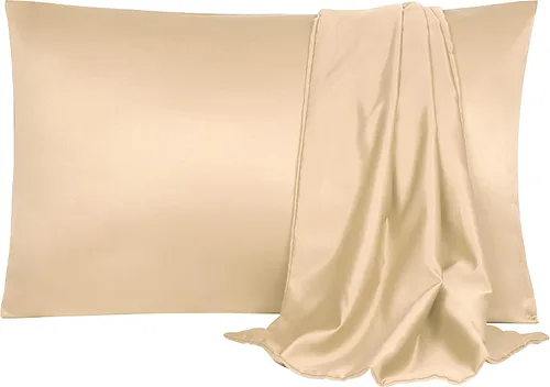 Miniatura 15 de uxcell Paquete de 2 fundas de almohada de satén de seda para cabello y piel, frescas, sedosas, suaves y transpirables, tamaño estándar de 20 x 26