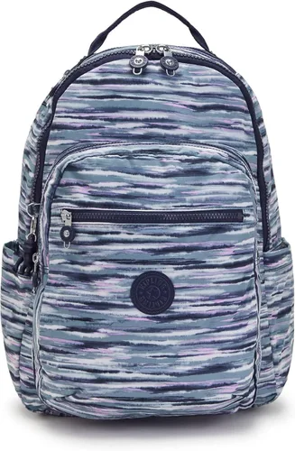 Miniatura 16 de Kipling Seoul - Mochila grande metálica para portátil de 15 pulgadas, Agua (Aqua Flowers)