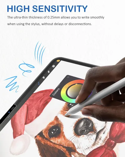 Miniatura 6 de Paperlike - Protector de pantalla para iPad Pro 12.9, poliéster mate, para dibujar, sin reflejos y textura de papel, compatible con Apple Pencil