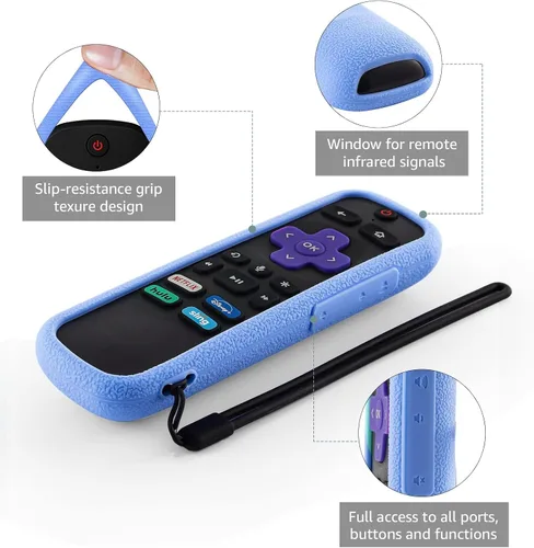 Miniatura 3 de Wevove - Juego de 3 fundas para control remoto Roku, compatible con TCL Roku Smart TV Steaming Remote, controlador protector de silicona, funda