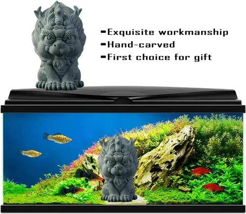 Miniatura 3 de livelyfish Feng Shui Guardián Chi Lin/Kylin/Qi Lin Estatua de arenisca Estatua de piedra arenisca Escultura de buena suerte, decoración china