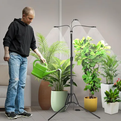 Miniatura 8 de SANSI Luces de cultivo para plantas de interior, luces regulables de 30 W para cultivo en interiores, 3 cabezales de 35 a 65 pulgadas, soporte