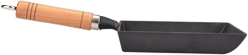 Miniatura 9 de Vikye Tamagoyaki - Sartén japonesa para tortilla/huevos, mini sartén de hierro para tortilla, sartén con mango de madera Tamagoyaki, funciona