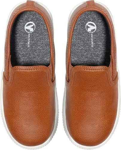 Miniatura 6 de HOMEHOT Tenis sin cordones para niños, zapatos bajos casuales de cuero vegano (niños grandes, niños pequeños)