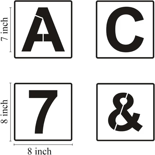 Miniatura 4 de Plantillas de letras y números del alfabeto de 8 pulgadas, paquete de 40 plantillas grandes de letras y números con letreros para pintar sobre