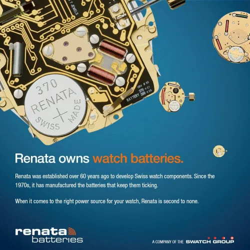 Miniatura 3 de Renata 394 SR936SW Baterías – 1.55 V Óxido de Plata 394 Batería de reloj (2 unidades)