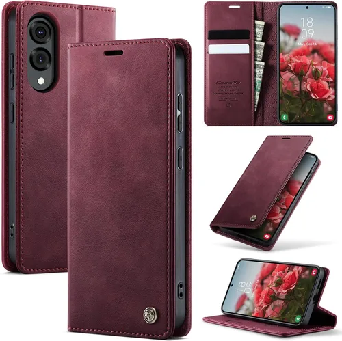Miniatura 49 de Funda tipo cartera para iPhone 13 de piel tipo cartera con tarjetero y función atril, cierre magnético, bloqueo RFID, TPU a prueba de golpes