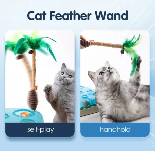 Miniatura 3 de Migipaws Juguete Interactivo 7 en 1 para Gatos Activado por Movimiento Conjunto de Juego para Interiores con Pelota de Gato de Rebote Automático