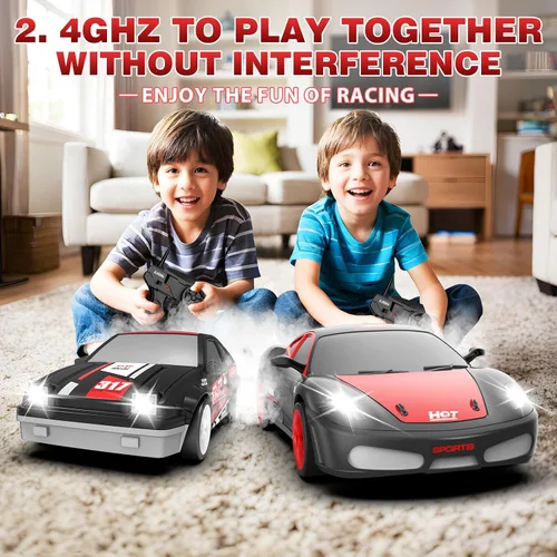 Miniatura 6 de Coches de Deriva RC, 2.4Ghz 1:24 Coche de Control Remoto 4WD de Alta Velocidad Deriva RC con Luz LED y Neumáticos de Deriva Coches de Juguete