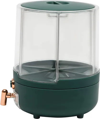Miniatura 6 de PERFERATE Dispensador de granos de 6 rejillas, contenedor de arroz giratorio de 360°, dispensador de cereales, contenedor de almacenamiento