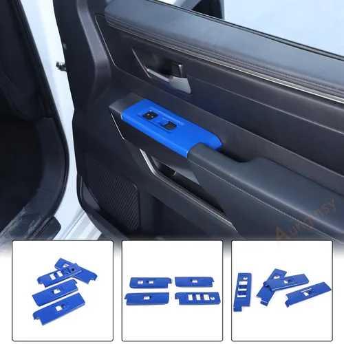 Miniatura 6 de Aunginsy Cubierta de Panel de Moldura de Botón de Elevación de Vidrio para Puerta de Automóvil Compatible con Toyota Tundra/Sequoia 2022-2025