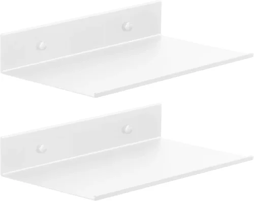 Miniatura 19 de Z metnal Estantes decorativos pequeños, mini estante flotante de exhibición de pared para altavoces inteligentes coleccionables, aluminio, montaje