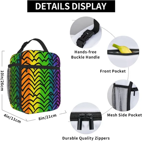 Miniatura 3 de Lonchera con aislamiento para mujer, bolsa de almuerzo con diseño de arco iris y orgullo gay para el trabajo, picnic, portátil
