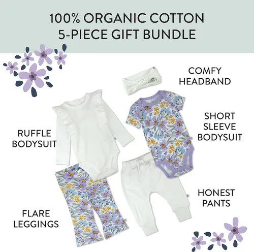 Miniatura 3 de HonestBaby Paquete de regalo multipaquete, trajes mixtos 100% algodón orgánico para recién nacidos, bebés, niños, niñas, unisex