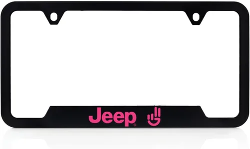 Miniatura 11 de Marco para matrícula de Jeep Wave, cantidad 1 incluida (metal negro)