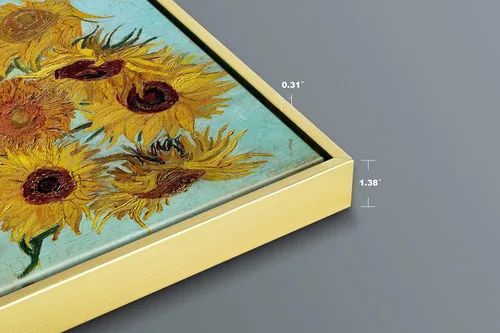 Miniatura 3 de Wieco Art Arte Enmarcado Girasol Lienzo Grande Impresiones Arte de Pared por Vincent Van Gogh Pinturas al Óleo Lienzo Enmarcado Arte de Pared