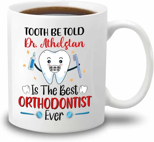 Miniatura 21 de Taza de café blanca personalizada para dentista ortodoncista de 11 onzas, 15 onzas, un dentista verdaderamente genial es difícil de encontrar