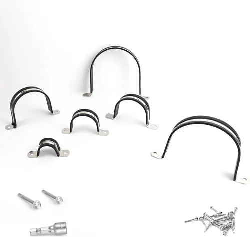 Miniatura 4 de Abrazaderas de tubo, abrazaderas de conducto acolchadas de goma y acero inoxidable 304 (SCH 1 pulg (Φ 32 MM) - Paquete de 10)