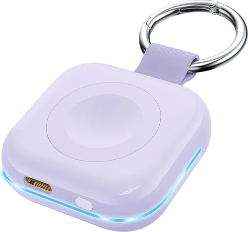 Cargador de viaje portátil para Apple Watch Series 8, cargador inalámbrico para iWatch de 1200 mAh con cable de carga, llavero de bolso, cargadores