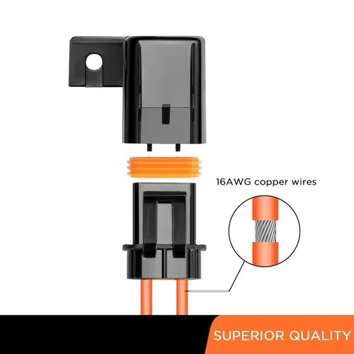 Miniatura 4 de Recoil Paquete de 3 portafusibles impermeables ATC ATO en línea 16AWG con 3 fusibles de 10 A y 3 fusibles de 15 A