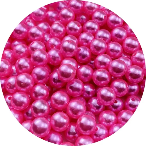 Miniatura 46 de 100 cuentas de perlas para manualidades, perlas de resina de 0.47 pulgadas para hacer joyas, cuentas redondas a granel con agujero para collares
