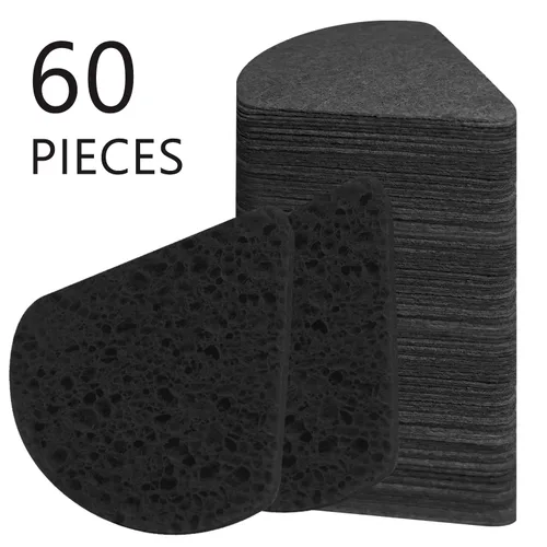 Miniatura 2 de 60 esponjas faciales comprimidas triangulares, esponjas cosméticas 100% naturales para limpieza facial para limpieza facial diaria, mascarilla