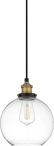 Linea di Liara Primo - Lámpara de techo de fábrica industrial con pantalla de cristal y cordón de tela expuesta, dosel de 5 pulgadas– Downlight