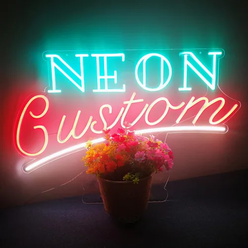 Letreros de neón personalizados con nombre LED, letras iluminadas para habitación, garaje, negocios (14 pulgadas, 1 línea)