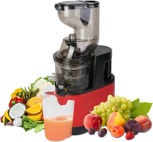 Exprimidor de prensa en frío, máquinas exprimidoras de masticación lenta con canal de alimentación grande para frutas y verduras enteras 300 W