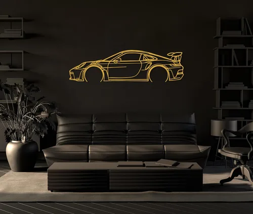 Miniatura 8 de Arte de silueta de automóvil personalizado de metal, decoración de pared personalizada, letrero de pared de garaje para amantes de los automóviles