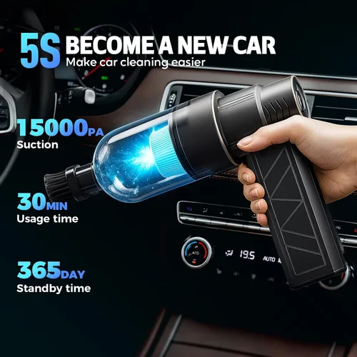 Miniatura 6 de Mini soplador de nieve turbo, soplador LED turbo de alta velocidad de 130,000 RPM para automóvil con diseño de modo doble, soplador turbo