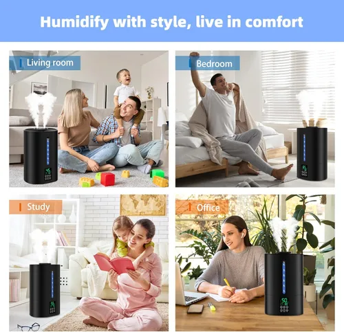 Miniatura 7 de Coolfiqu Humidificadores de 6L para dormitorio, habitación grande, hogar, humidificador fresco y cálido para bebés y plantas, humidificadores