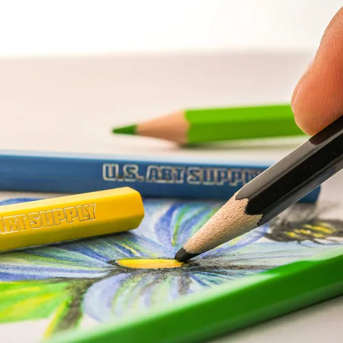 Miniatura 6 de U.S. Art Supply Juego de 50 lápices de colores para adultos, de grado artista, colores vibrantes, dibujo de arte suave, bocetos, sombreado, mezcla