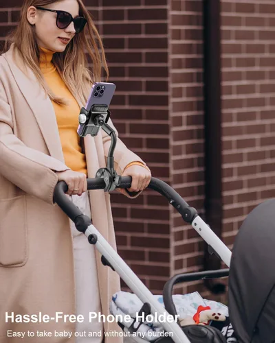 Miniatura 5 de Soporte de teléfono giratorio de cuello de cisne, soporte para teléfono celular, abrazadera de manillar de bicicleta estática para bicicleta