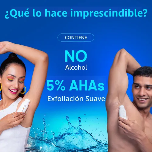 Miniatura 3 de Chemist at Play Desodorante en roll-on para axilas con 5% AHA Ácido láctico y mandélico Previene el olor, ilumina la piel y exfolia las axilas