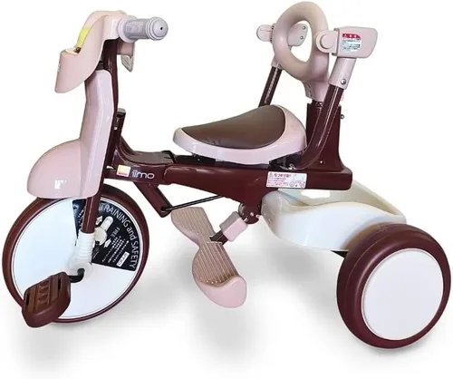 Miniatura 4 de iimo Triciclo plegable 3 en 1 – Triciclos premium para niños de 1 a 3 años – Bicicleta infantil de diseño japonés con mango de empuje, triciclo