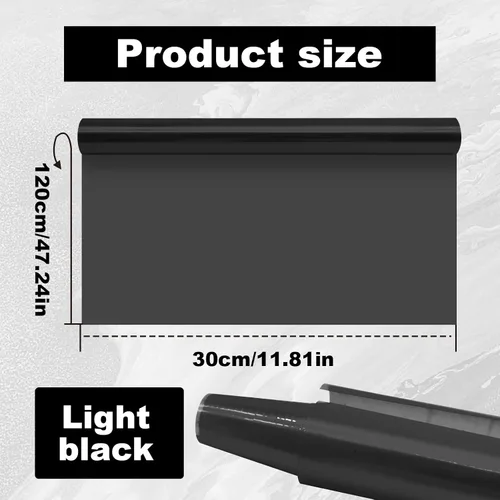 Miniatura 2 de Membrana de luz negra de 12 x 48 pulgadas para faros delanteros de automóvil, luz trasera, lámpara antiniebla, película protectora de embalaje