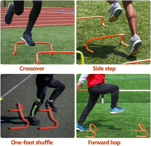 Miniatura 6 de YEXEXINM Paquete de 4 obstáculos de entrenamiento de velocidad de agilidad, 6 pulgadas desmontables de entrenamiento de agilidad, equipo de práctica
