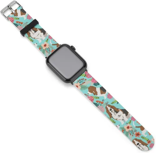 Miniatura 19 de Correa de reloj de silicona suave compatible con Apple Watch para hombres/unisex/jóvenes compatible con Iwatch Series 5/4/3/2/1, Happy Camper