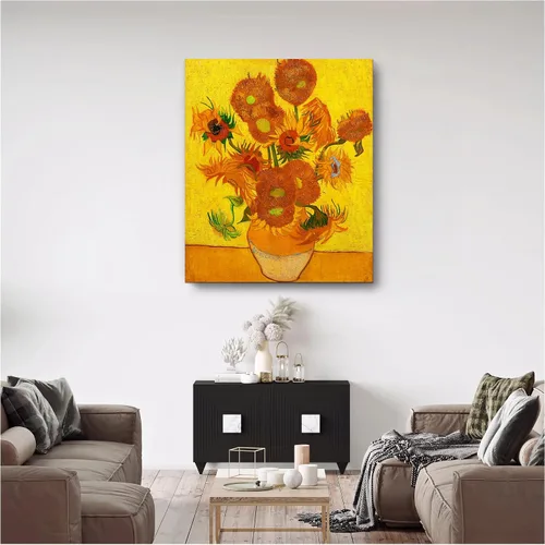Miniatura 641 de A&T ARTWORK Campo de trigo con cipreses de Van Gogh Las reproducciones de arte clásico mundial, impresiones en lienzo giclée para decoración