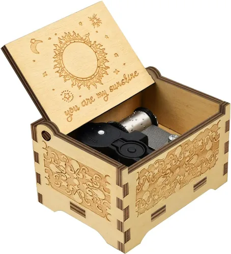 Miniatura 2 de Sooharic You are My Sunshine - Caja de música para hija, hijo, papá, mamá, única para niños, caja de música de madera con grabado vintage