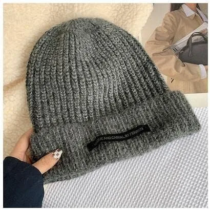 Miniatura 5 de Y2k Gorro de invierno para mujer, gorro de punto grueso, cálido, grueso, estético, para clima frío