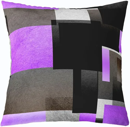 Miniatura 22 de Feelyou Juego de 4 fundas de almohada geométricas reversibles para exteriores de 16 x 16 pulgadas, diseño geométrico de rayas negras y grises, juego