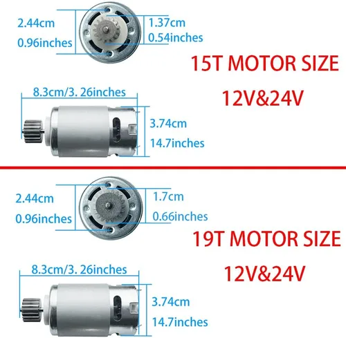Miniatura 4 de 2 motores 7R de alta velocidad RS555 de 24 voltios y 35000 RPM (19T) para Fisher Price Power Wheels Kids Ride On Car Upgrade, par de motores 12V