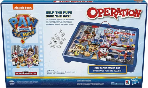 Miniatura 5 de Operation Game: Paw Patrol The Movie Edition Juego de mesa para niños de 6 años en adelante, juego de Paw Patrol de Nickelodeon para 1 o más
